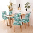 thumbnail image 4 of Art Tropical Summer Chair Cover Watercolor Leaves Leaf Slipcovers for Chairs Set of 4 Stretch Removable Washable Chair Covers for Dining Room Hotel Kitchen, 4 of 5