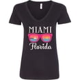 thumbnail image 3 of Inktastic Miami Florida Vacation Beach Trip Women's V-Neck T-Shirt, 3 of 5