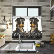 Duck Officer Sunglasses Kitchen Curtains Half Tier Curtain 2 Rod Pockets Bathroom Bedroom Cupborad Living Room 27"x24"