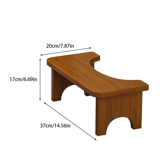 Langgg Tabouret de Toilette en Bambou Salle de Bain Imperméable Antidérapant Siège pour Caca Adulte Support de Salle d'Eau Personnes Âgées Banc Accroupi Voyage Brun
