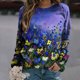 thumbnail image 1 of Pntutb, camiseta de manga larga holgada con cuello redondo y estampado de flores informal a la moda de verano para mujer, blusa, jersey Pntutb Pntutb-1907, 1 of 5