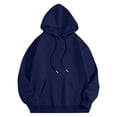 thumbnail image 5 of Nestiefly Womens Oversized Hoodies Long Sleeve Soft Fleece Pullover Sweatshirts Cute Plain Pocket Hooded Fall Winter Casual Tops 2026 Dark Blue XL, 5 of 6