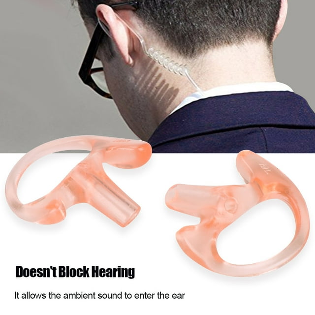 Insert d'Oreille en Silicone de Remplacement, Oreille Radio Bidirectionnelle, Son Ambiant, Tube à Bobine d'Entrée, Trousses Audio, Oreille Gauche Droite