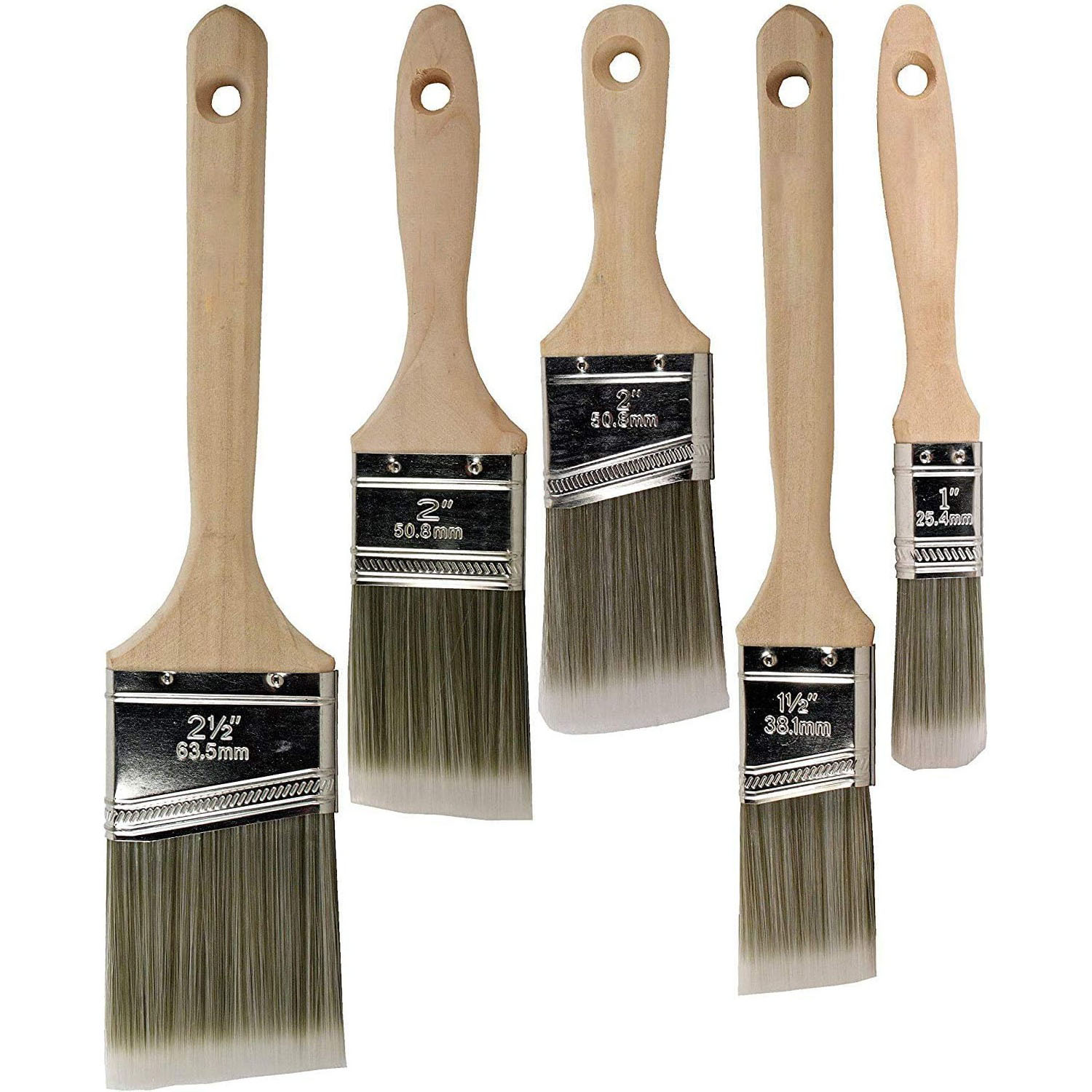 1 Set Paint Brushes Pro Grade Wood Handle Paint Brushes Set,For House
