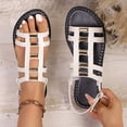 thumbnail image 2 of ShiShine Womens Gladiator Flat Sandals Multi Strap Adjustable Ankle Buckle Comfort Summer Casual Beach Shoes, 2 of 8