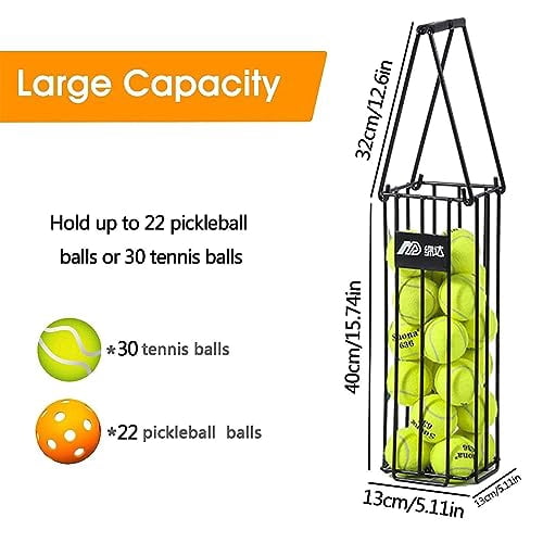 Tennis Ball Collector, Tennis Balls Picker Basket, Portable Tennis Ball Picker Pickleball, Easily Pick Up Pickle Ball Retriever Basket, Artifact Pickup Basket Carrying and Storage