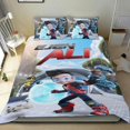 thumbnail image 1 of Ejen Ali Conjunto de sábanas temático, trío de piezas, cómodo y amigable con la piel, diseño único, regalo de decoración para el hogar para familiares, amigos y fans,173cm *218cm, 1 of 6