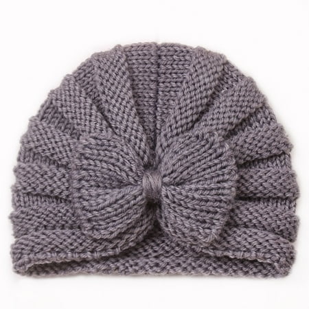 

STEADY Newborn Hats Big Bow Baby Cap Cotton Cute Hat Newborn Beanie Infant Boys Hats Textured Knit Caps Hat One Size / Gray