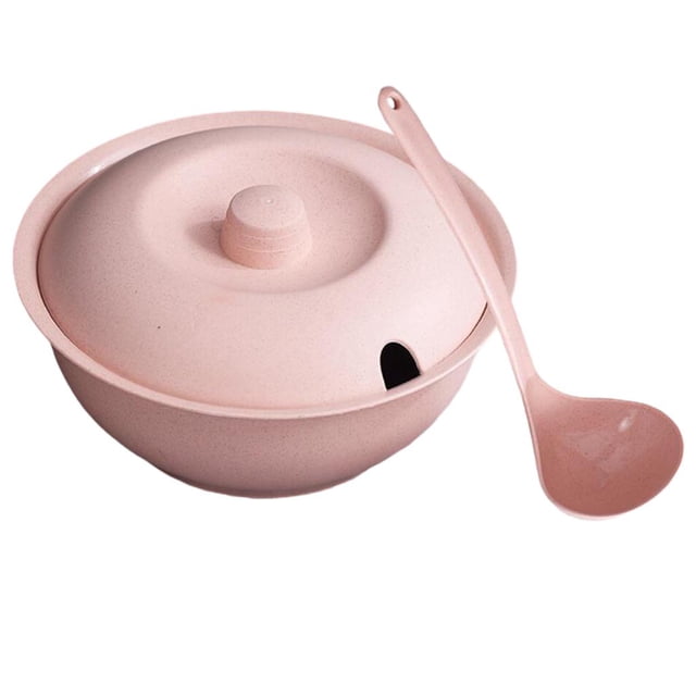 de vajilla para de paja de saludable Tazón de sopa resistente al calor para fideos Rosa claro