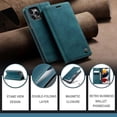 thumbnail image 2 of Funda de cuero tipo billetera para iPhone 13 Pro Max, funda plegable con soporte magnético, ranura para tarjetas, funda protectora para iPhone 13 Pro Max de 6,7 pulgadas, 2 of 6