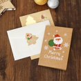 thumbnail image 2 of Paquete de 6 tarjetas de felicitación navideñas con sobres y pegatinas, dibujos animados de Papá Noel, búho, camión, muñeco de nieve, tarjetas de mensajes DIY navideñas Kraft, 2 of 5
