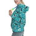 thumbnail image 2 of Lsque Penguins On The Ice In The Sea Pattern Casual Women's Hoodie,Hooded Sweatshirt with Kangaroo Pocket,Pullover Hoodie with Eye-catching Drawstrings-X-Large, 2 of 7
