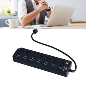USB Extender, USB Hub Lightweight 7 Ports  For Laptops