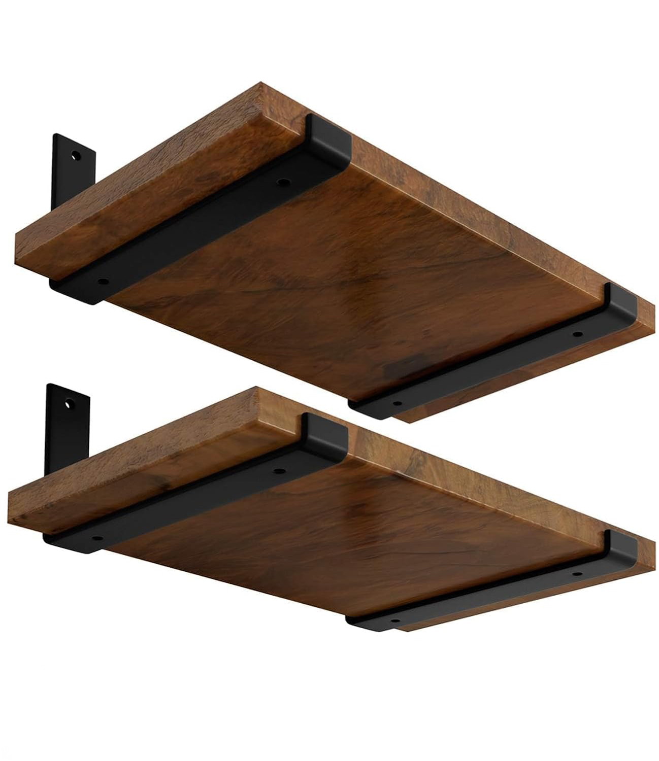 Floating Shelf Brackets 2-Pack – 10 Inch Heavy Duty Hidden Brackets, Holds 100lbs, No-Tool Flip-Up Locking Design for Invisible Wall Mount Shelves