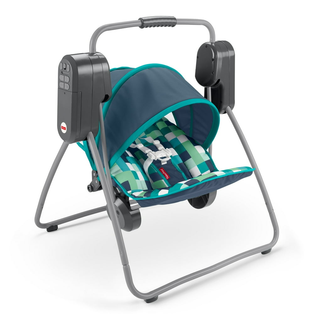 Fisher Price On the Go Baby Swing with 6 Swinging Speeds and Canopy
