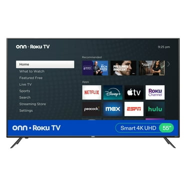 onn 55” Class 4K UHD (2160P) LED Roku Smart Television HDR (100012586)