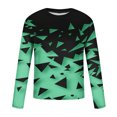 thumbnail image 5 of DeHolifer Sweatshirts for Men Graphic Geometric Printed Crewneck Long Sleeve Pullover T-Shirt Fall Fashion Pullover Tops Green 5XL, 5 of 5