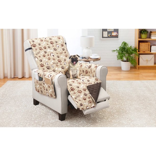 Recliner Furniture protector Woof Pet Print