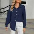 thumbnail image 1 of RXIRUCGD Hauts à Manches Longues Unis pour Femmes, Marine, Taille : S, 1 of 7