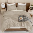 thumbnail image 5 of ANGENIA King Comforter Sets Oatmeal, 3 Pieces Boho Soft Lightweight Fluffy Tufted Bedding Comforter Set, All Season Elegant Down Alternative Comforter Bed Set for Women Men, 5 of 7