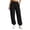Black(New&Hot), variant on ZHYou No Boundarie Cuffed Leg Sweatpants for Women Stretchy Waist High Rise Pull On Baggy Fit Trousers with Pockets,Black,Size M