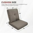 thumbnail image 3 of Bellefurn Deep Seat Cushion Set 25x22x4 inch Outdoor Cushions for Patio Furniture,Outdoor Chair Cushions Waterproof & Fade Resistant Patio Furniture Cushions for Wicker Chair,Sofa,Couch, 3 of 7