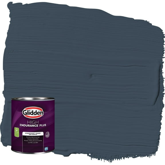 Glidden HEP Cavalry / Navy Blue Flat Interior Paint with Primer, 1 Quart