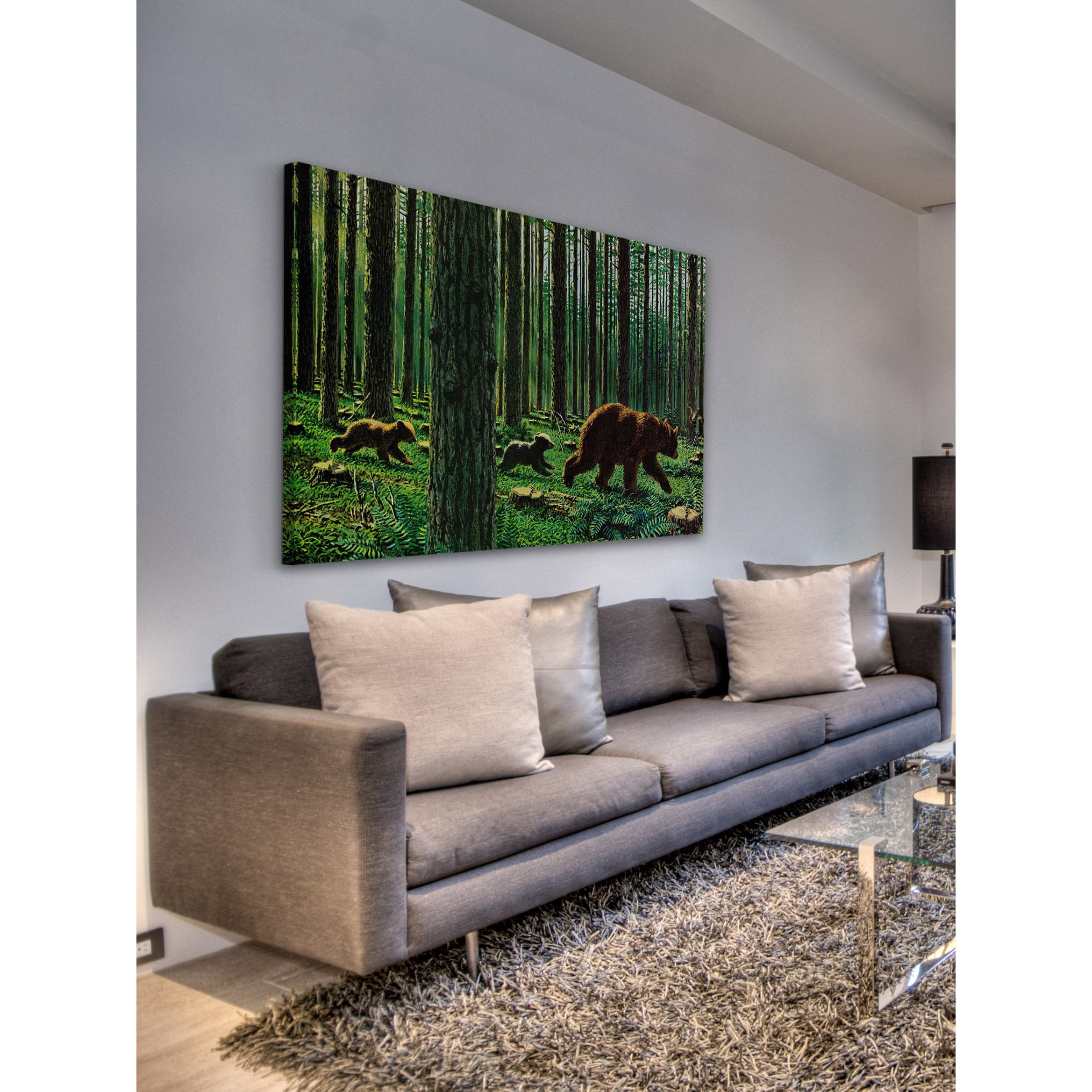 "Bear Walk" Painting Print on Wrapped Canvas