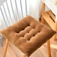 thumbnail image 2 of RFUGUG Solid Color Square Chair Cushion with Ties - Thickened Soft Milk Velvet Padding - Comfortable Seat Cushion for Kitchen, Dining Chairs & Patio Furniture - Cotton Filled, 15.75x15.75in, 2 of 7