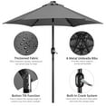 thumbnail image 3 of Yaheetech 7.5FT Outdoor Patio Umbrella with 6 Ribs and 18 LED Solar Lights, Gray, 3 of 7