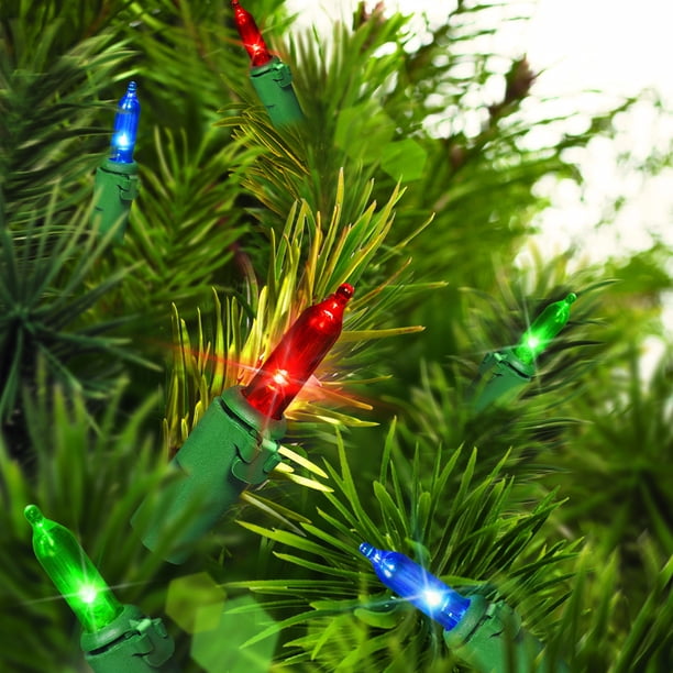 Holiday Time Led 16 Functions Mini Light Set Green Wire Multi Bulbs, 105 Count - Walmart.com