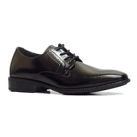 Leather Slip Oxfords - Stay Adams Ardell Black Leather Slip Resistant Oxford Dress Shoes