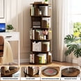 thumbnail image 5 of Homieasy Rotating Bookshelf, 360 Display Wood Spinning Bookshelf Tower, 5 Tier Floor Standing Bookcase Storage Rack, Revolving Bookcase Corner Bookshelf for Small Space, Rustic Brown, 5 of 8