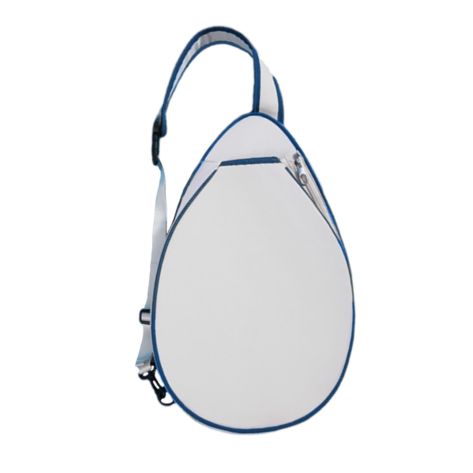 Baoblaze Tennis Bag Portable Lightweight Women Men Paddle Holder Carrier Racket Cover White Blue Edges