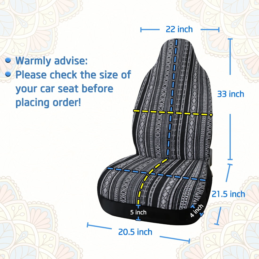 Unique Bargains Universal Durable Car SUV Automotive Front Bucket Seat Cover