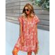 thumbnail image 4 of Vestido Casual de Verano Gothden con Mangas Cortas, Volantes y Escote en V Rojo, 4 of 6