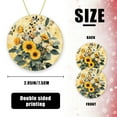 thumbnail image 2 of Funny Christmas Ornament,Vintage - Inspired Bouquet Of Sunflowers,Xmas Round Ceramic Pendant, 2 of 6