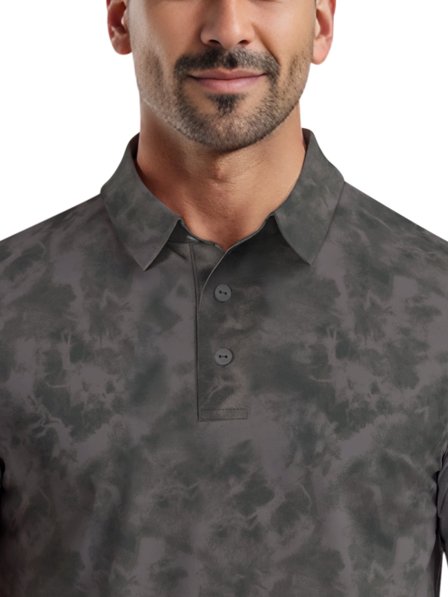 Ben Hogan Men's & Big Men's Performance Watercolor Camo Short Sleeve Golf Polo Shirt, Sizes S-5XL