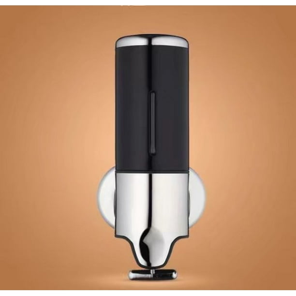 Shengruijia Baño de plástico 500 ml Dispensador de jabón de hotel de acero inoxidable Desinfectante de manos Botella Dispensador de jabón de gel de ducha (Dispensador de jabón negro 500 ml)