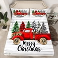 thumbnail image 2 of Feelyou Merry Christmas Full Size Sheets, Red Truck Xmas Tree Bed Sheets, Rustic Cabin Sheet Sets, Super Cozy Room Decor,4 Pieces, 2 of 7