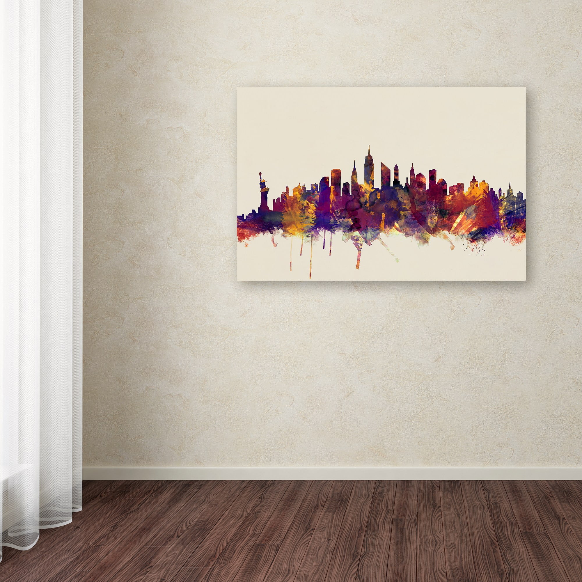 Trademark Fine Art "New York City Skyline" Canvas Art by Michael Tompsett