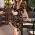 thumbnail image 3 of Disketp Sunflower Rooster para Vestido de Manga Corta para Mujeres, Vestidos de Verano para Mujeres, Casual y Holgado para la Playa, 3 of 6