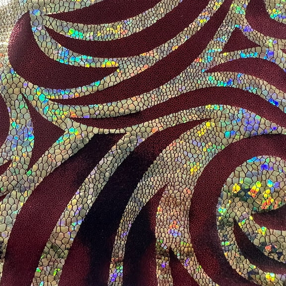 Foggy Foil Paisley Nylon Spandex Fabric with Hologram | Spandex Palace