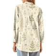 thumbnail image 7 of Uootdi Christmas Plaid Striped Long Sleeve Shirts for Women Cute Christmas V-Neck Button Down Tops Dressy Versatile Classic Loose Fit Tops Gift, 7 of 7