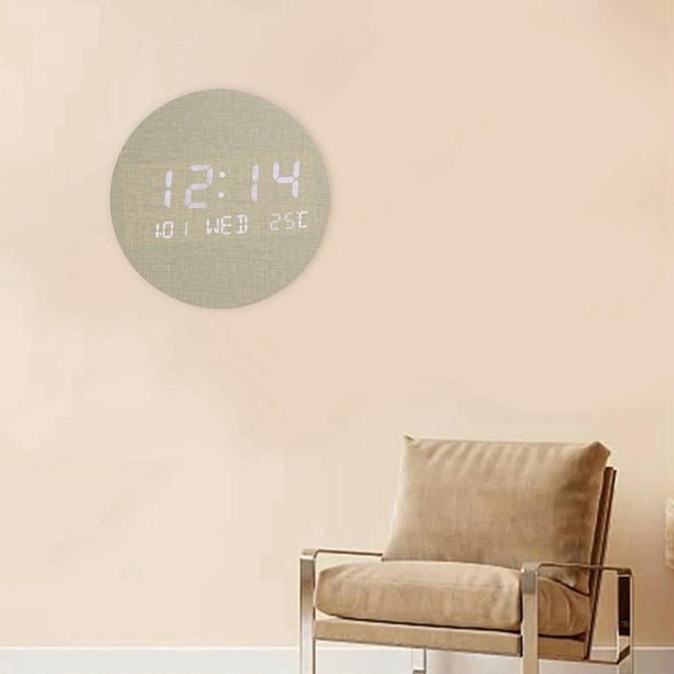 Reloj de pared digital BLESIY calendario y temperatura gris