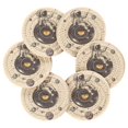 thumbnail image 7 of Yayeee 6 PCS Drink Coasters with Holder Set Woven Absorbent Round Tabletop Hot Pad, Beige Astronaut Planet, 7 of 7