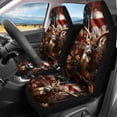 thumbnail image 3 of Pzuqiu Deer American Flag Print Car Seat Covers 3 Pieces Front and Rear Seat Cover Set Interior Accessories Auto Decor Suitable for Truck Trucks, 3 of 10