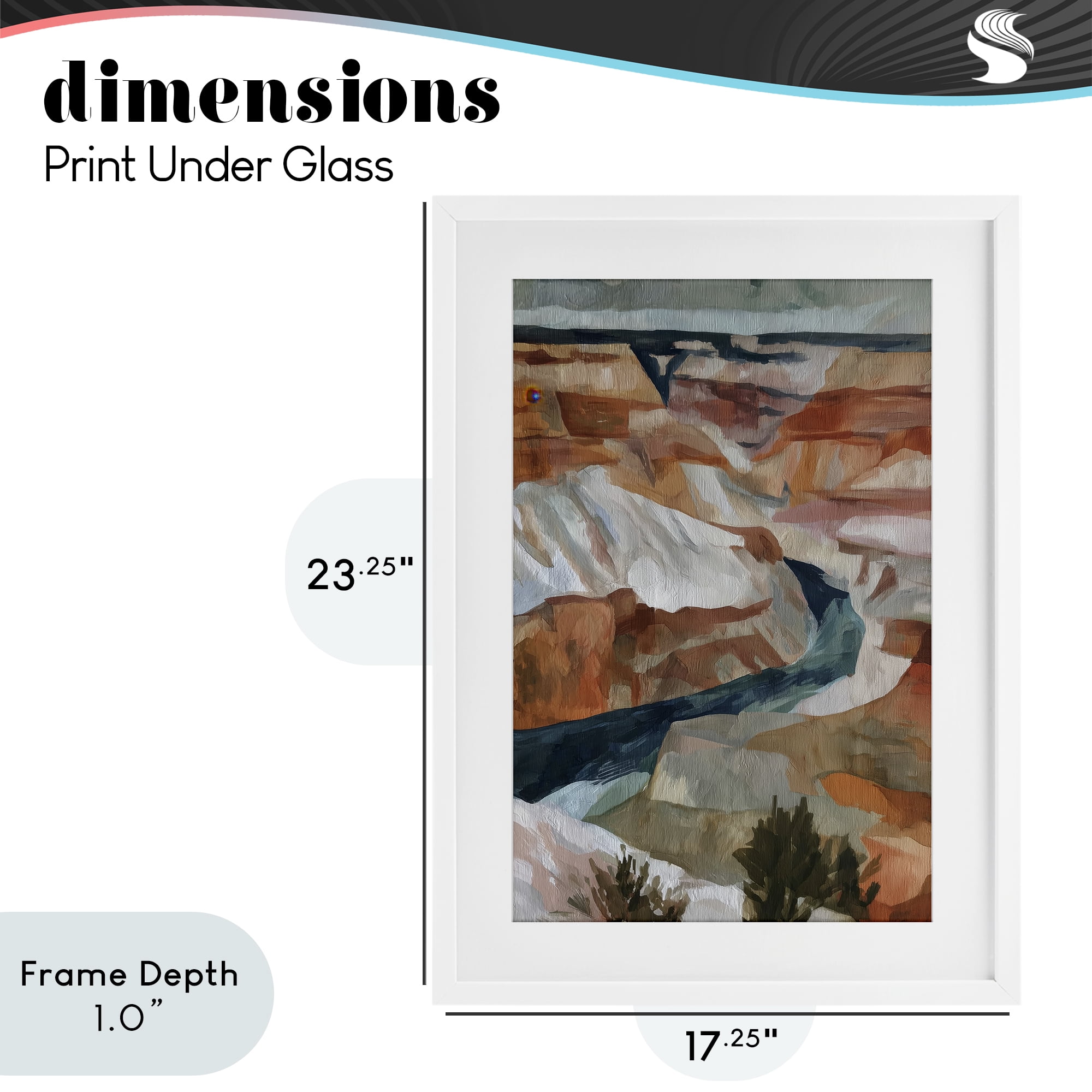 Stupell Industries Canyon Rim Textures Impression White Framed Print Under Glass, design by Chromatic Storm Studio