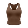 thumbnail image 4 of Tqcoqu Racerback Tank Tops for Women - Yoga Workout Casual Gym Athletic Camisole Tight Sleeveless Shirts,Brown Women's S-XXL, 4 of 8