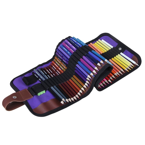 Miangastore Rollup Color Pencils with Canvas Pack 50 Colors Professional HB Colored Pencils for Art Drawing Sketching Coloring Painting